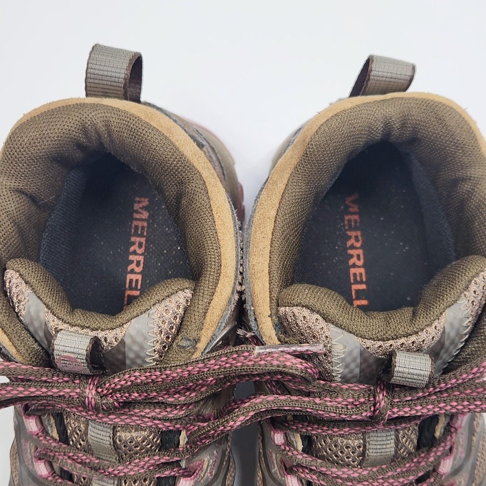 Merrell Hiking Shoes Womens Size 7.5 Brown Waterproof Mid Top Vibram J37144 - Picture 11 of 16